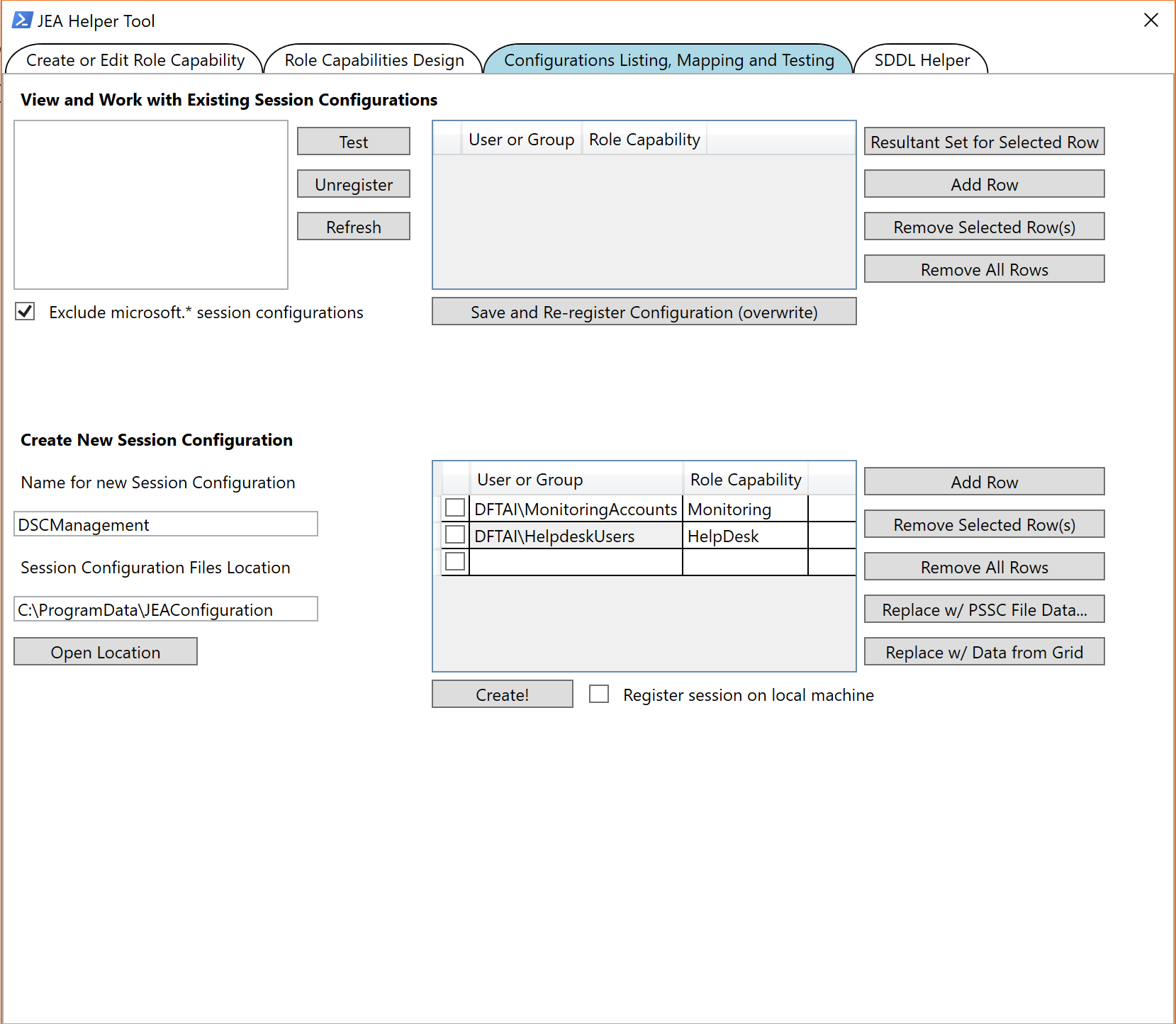 DSC Configuration Config