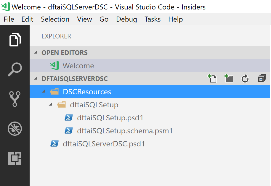 vscode DSC folder